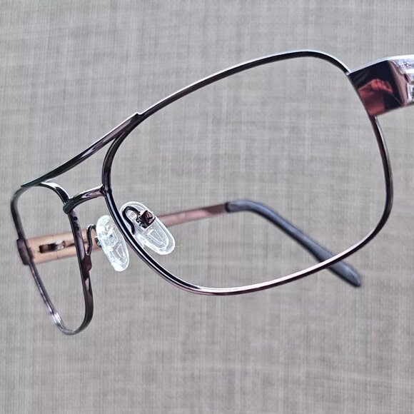 Kirkland Signature Frederick Men Glasses Dk. Brown Tone Metal Eyeglasses Italy - Picture 2 of 12